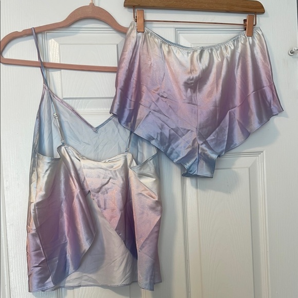 Victoria's Secret Blue and Purple Satin Pajama Set - Picture 2 of 2